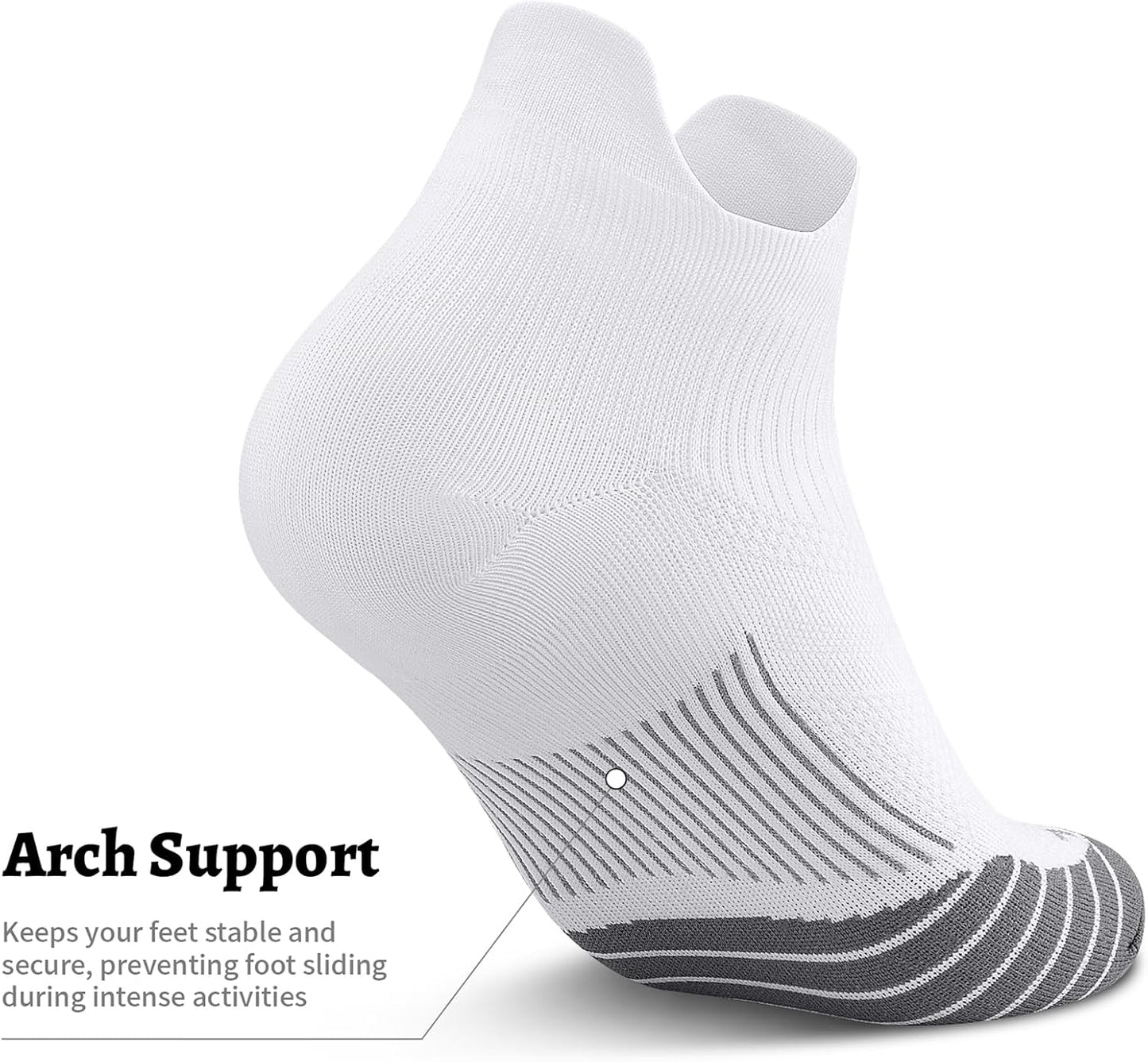 PAPLUS Ankle Compression Sock for Men and Women 2/4/6 Pairs, Low Cut Compression Running Sock with Ankle Support