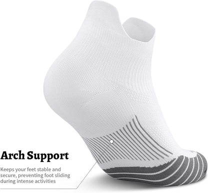 PAPLUS Ankle Compression Sock for Men and Women 2/4/6 Pairs, Low Cut Compression Running Sock with Ankle Support
