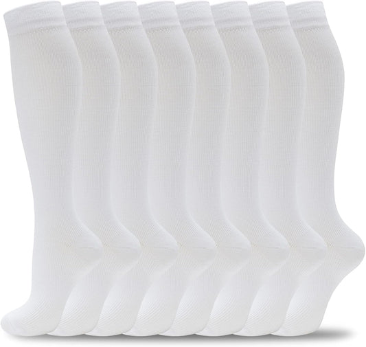 fenglaoda 8 Pairs Compression Socks for Men & Women 20-30 mmHg Knee High Nurse Pregnant Running Medical and Travel Athletic