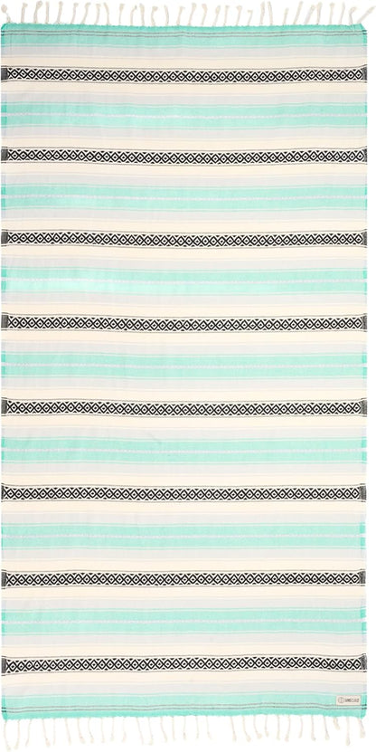 Sand Cloud Turkish Beach Towel - Sand Free - 100% Organic Turkish Cotton Yarn - Quick Dry Towel for Beach, Picnic Blanket or Throw - As Seen on Shark Tank - Tie Dye (Mint Baja)