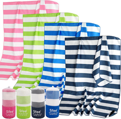 Sfee 2 in 1 Microfiber Oversized Beach Towel, Quick Dry Towel Travel Towel Camping Towel Super Absorbent Compact Lightweight Sports Gym Towels for Beach,Gym, Hiking, Pool, Backpacking, Bath, Yoga