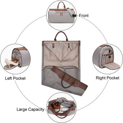 Modoker Carry on Garment Bags for Travel, Convertible Garment Duffel Bag with Shoulder Strap for Men Women- 2 in 1 Hanging Suitcase Suit Travel Bags