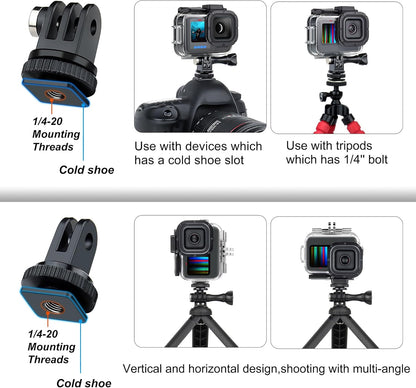 SOONSUN Waterproof Case with Dive Filters for GoPro Hero 13/12 / 11/10 / 9 Black, 196 Feet Underwater Protective Dive Housing Case with Red, Light Red, Magenta, 5X Close-up Macro Filters