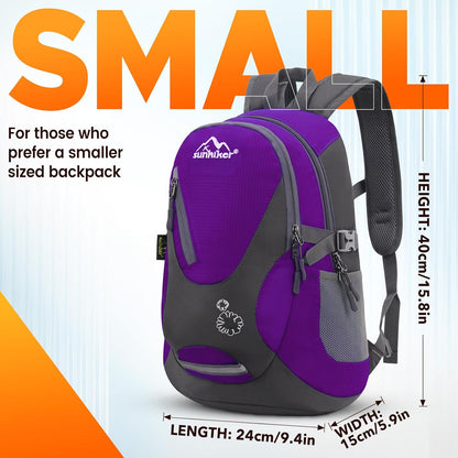 sunhiker Cycling Hiking Backpack Water Resistant Travel Backpack Lightweight SMALL Daypack M0714 (purple)