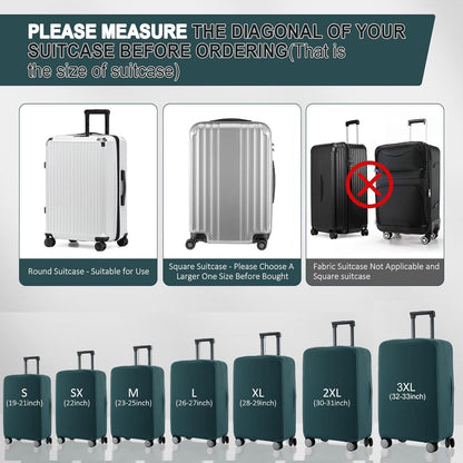 Travel Luggage Cover - Scratch-Resistant Fit 19-33 Inch, Avocado Green, 3XL