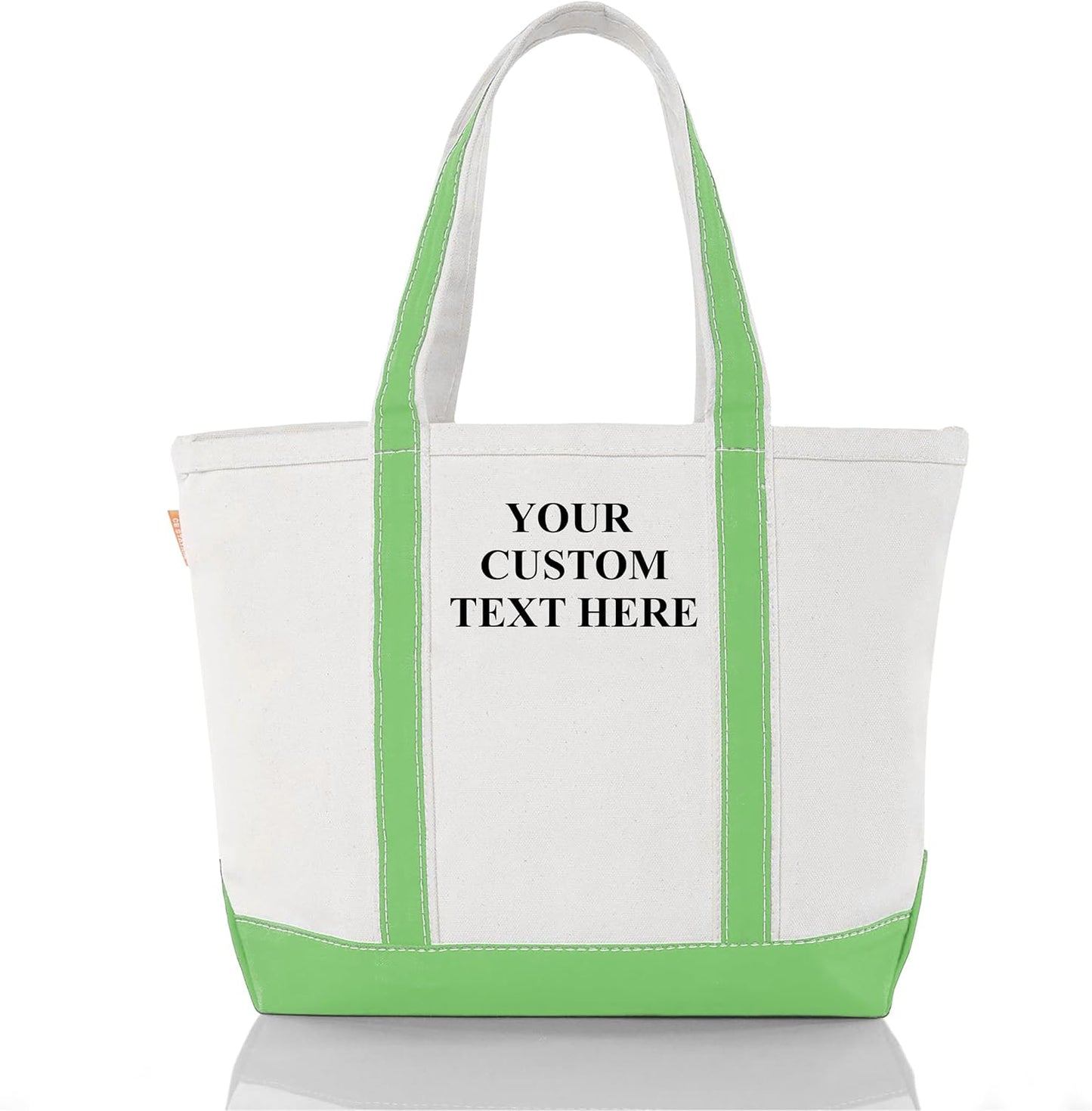 CB STATION Medium Classic Canvas Tote Bag for Women, Top Zipper Closure, Outer Pocket, Daily Essentials, Groceries, Traveling