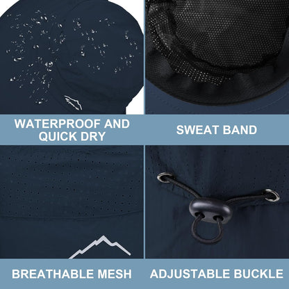 Sun Hat for Men Women with Neck Flap,UPF 50+ UV Protective Hiking Fishing Hats,Wide Brim Sun Hat for Women&Men