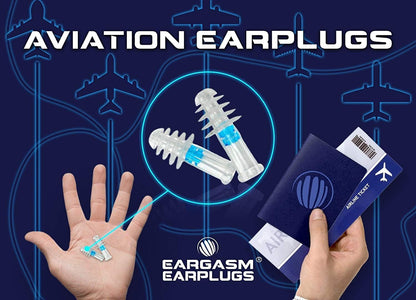Eargasm Aviation Earplugs Small - Airplane Ear-Plugs for Ear Pressure Relief on Flights - Perfect High Altitude Air Travel Essential Earplugs for Kids and Men, Women, Adults with Small Ear Canals