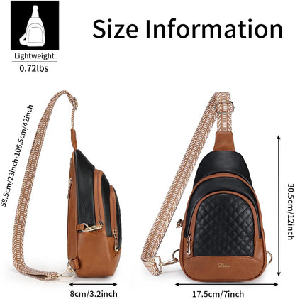Crossbody Bags for Women Anti Theft Small Sling Handbag with Zipper Lock Vegan Leather RFID Blocking Chest Pure