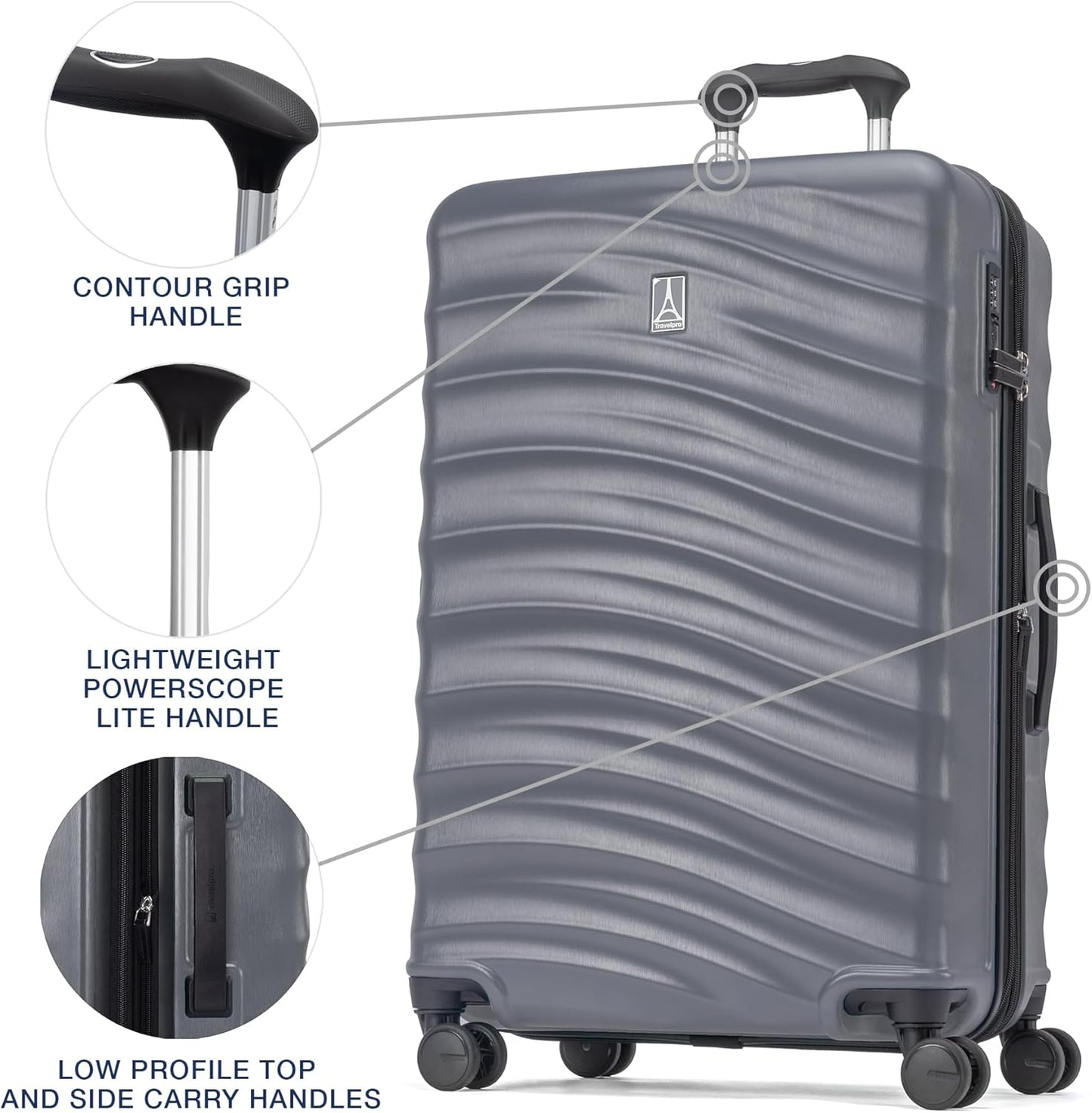 Travelpro Maxlite Air V2 Hardside Expandable Luggage, 8 Spinner Wheels, Lightweight Hard Shell, TSA lock, Shadow Grey, 2-Piece Set (21/25)