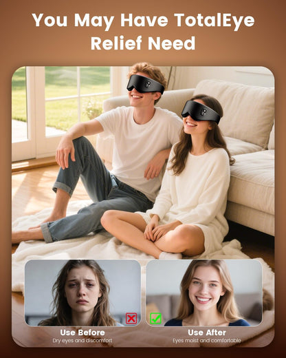 Heated Eye Mask - Cordless Eye Mask for Dry Eyes, Eye Relief, Improved Sleep, Timed Shutdown, 4 Temperature, Washable Silk Eye Heating Pad for Travel, Removable for Cleaning - Black