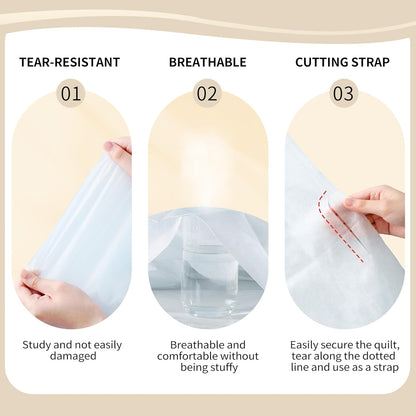 YOUNGTIME Disposable Bed Sheets for Travel,4 PCS Disposable Portable Bedding Set with Bed Sheet Quilt Cover and Pillowcase for Hotel & Trips