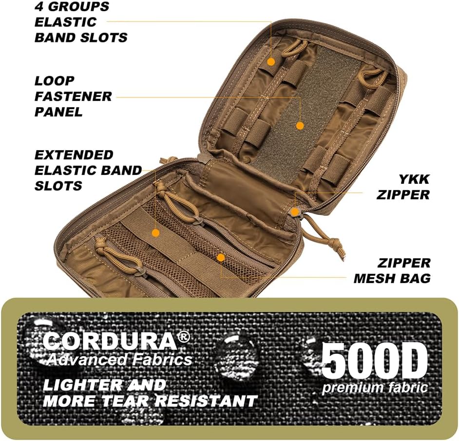 TSPRO Tactical Admin Pouch Compact EDC Utility Gadget Gear Pouches Portable Kit Organizer Storage Accessory for Bags