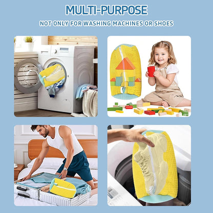 Shoe washing machine bag,Sneaker Laundry Bag for Shoes, Reusable and Durable Shoe Laundry Bag for Washer and Dryer,Suitable for cleaning shoes, gym, tennis, basketball, shoe storage (Yellow -2 pieces)