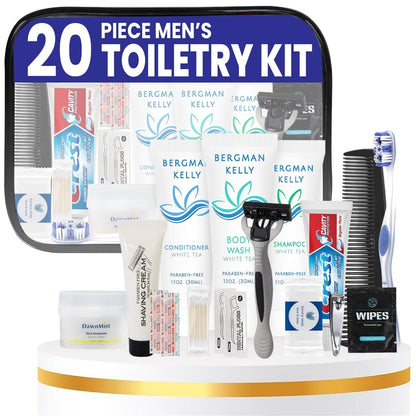 Trektote Bulk Hygiene Kit For Men And Women – (100 Pack) 20 Piece Set Of Travel Size Toiletries, TSA Compliant, Bulk Travel Essentials, Includes Shampoo And Conditioner, Body Wash, Toiletry Bag & More