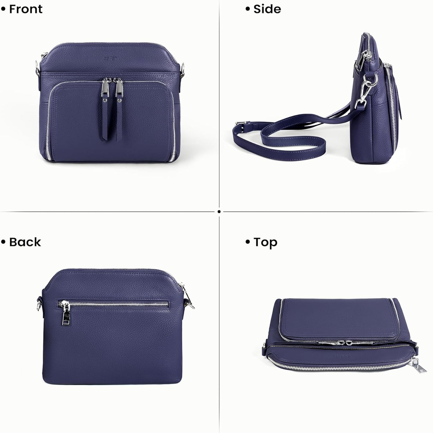 befen Genuine Leather Crossbody Purses for Women, Women's Small Crossbody Shoulder Bag with Built in RFID Wallet