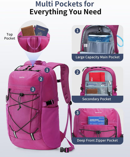 ECOHUB Hiking Backpack 30L Travel Backpack Lightweight Casual Daypack Water Resistant Camping Bag Outdoor Sports Back pack for Men Women