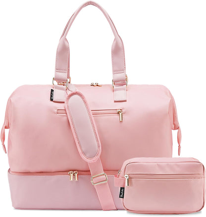 Weekender Bags for Women, Large Travel Duffel Bag with Shoes Compartment, Carry On Overnight Tote Bags with Toiletry Bags, Hospital Bags for Labor and Delivery