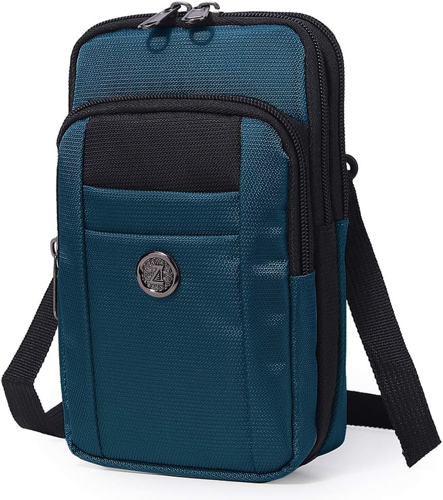 Senient Wolf Waterproof Nylon Multifunctional Phone Bag Small One Shoulder Crossbody Bag Waist Bag Wallet Travel Passport Bag