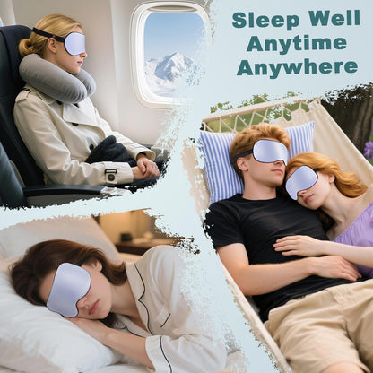Sleep Mask, Real Natural Pure Silk Eye Masks with Adjustable Strap for Sleeping, Mulberry Silk Eye Sleep Shade Cover, Block Light Reduces Puffy Eyes Traveling Gifts