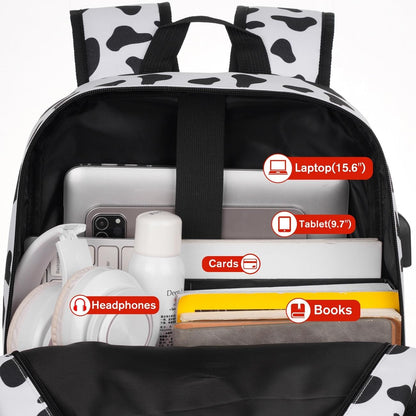 Unisex School Backpack,Classic Casual Bookbag Adults and Teens Schoolbag with USB Port for High School College Office Work Travel
