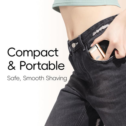 yoose Electric Razors for Women, IPX7 Alloy Body Bikini Trimmer for Women (USB-C, Trimmer Comb, Multi Shaving Modes), Portable Size, Radiant Gold