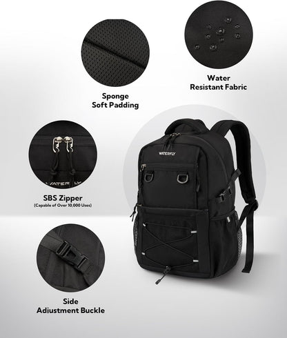 WATERFLY Travel Hiking Casual Backpack: 22L Lightweight Everyday Outdoor City Daypack College Bookbag for Woman Man