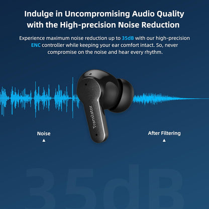 AI Translation Earbuds 3-in-1 Language Translatior Device 144 Languages & Accents Online Translation Real Time Long Battery Life, Suitable for Travel Business Black M3 Online Translation
