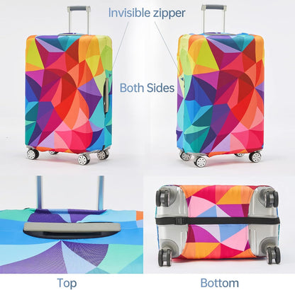Travelkin Luggage Covers For Suitcase Tsa Approved,Suitcase Cover Protector Fit 18-32 Inch Luggage (Colorful Geometry, XL)