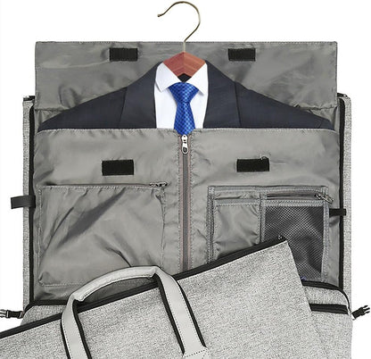 Modoker Convertible Garment Bag with Shoulder Strap, Carry on Garment Duffel Bag for Men Women - 2 in 1 Hanging Suitcase Suit Travel Bags (Grey)