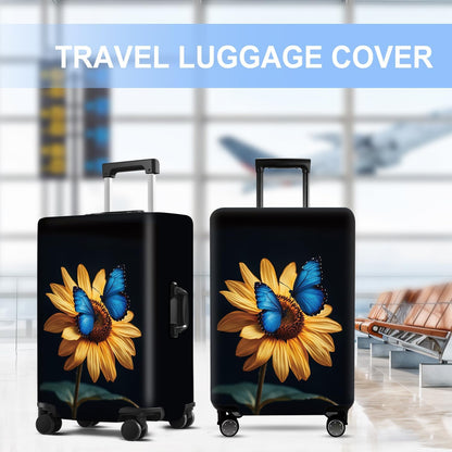 Luggage Cover Washable Suitcase Protector Anti-scratch Suitcase cover Fits 20-34 Inch Luggage (Sunflower, M(24-26inch suitcase))