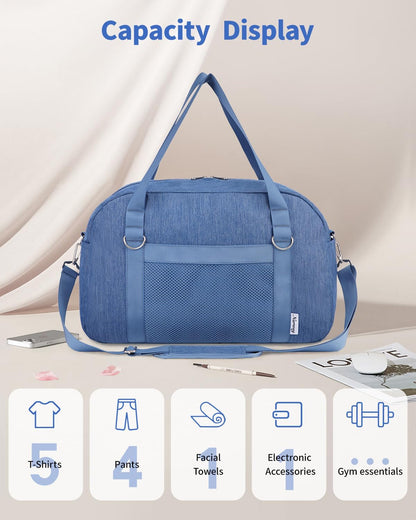Narwey For Spirit Airlines Personal Item Bag 18x14x8, Small Duffle Bag for Travel Duffel for Traveling, Carry on Bag for Airplanes Underseat Overnight for Women and Men (Navy Blue)