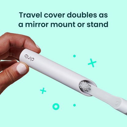 Quip Metal Sonic Toothbrush, Electric Toothbrush for Adults –Time Travel & Soft Bristles with Travel Case & Replaceable Brush Head -3-Month Battery Life - Dusk Plum