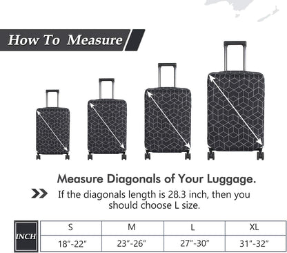 HYPER VENTURE Washable Luggage Cover - Fashion Suitcase Protector Fits 23-26 Inch Luggage (Black Maze, M)