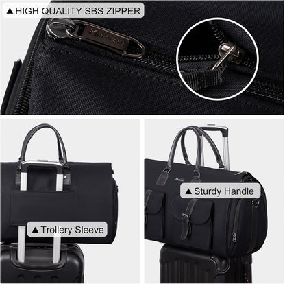 Modoker Garment Convertible Weekender Bag,Carry on Canvas Garment Duffle Bag Heavy Duty Overnight Bags for Men Women