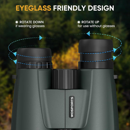WOSPORTS 15x50 Binoculars for Adults High Powered - 21.5mm Large Eyepiece Binoculars for Bird Watching, Cruise Ship, Hunting, Travel