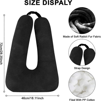 Travel Pillow, Travel Pillow for Kids, Sleeper Hold Pillow Travel, Removable U-Shaped Pillow for Adults and Children to Support Head and Body in The Back Seat of Long Car Trips (Black)