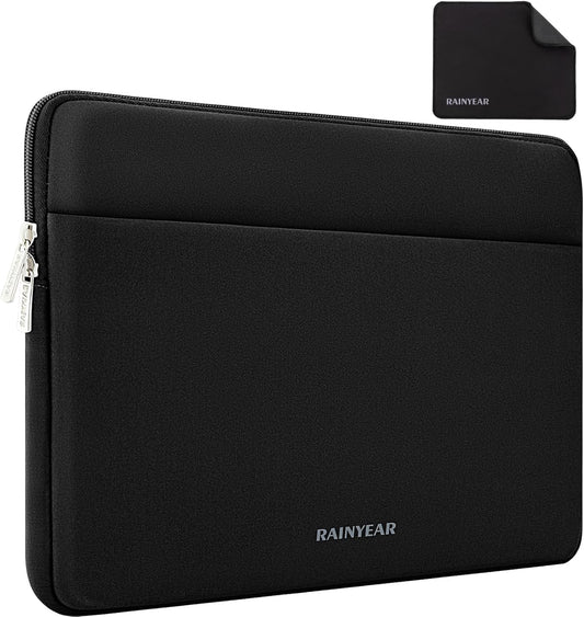 RAINYEAR Laptop Sleeve Case 11-13 Inch, Protective Portable Case with Front Pocket, Briefcase Computer Cover Laptop Bag Compatible with MacBook Air/Pro, HP, Dell, Lenovo, Acer, Black