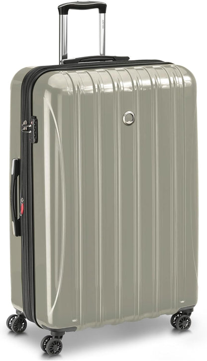 DELSEY PARIS Helium Aero Hardside Expandable Luggage with Spinner Wheels, Latte, Checked-Large 28 Inch