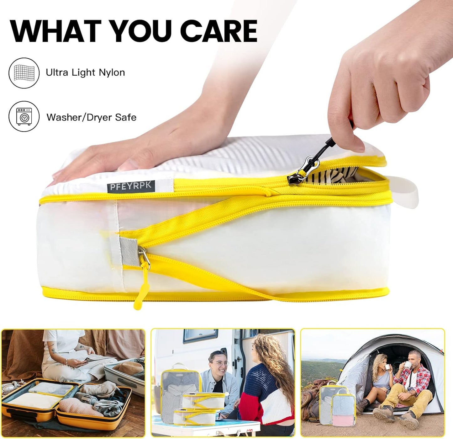 Lightweight Compression Packing Cubes for Suitcases, Compressible Expandable Travel Packing Organizer with Clear Toiletries and Backpack Bag, Travel Essentials for Carry on Luggage 7 Set
