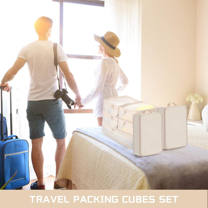 Reginary 6 Set Travel Packing Cubes Luggage Organizer Set Lightweight Suitcase with Shoe Bag for Clothes Toiletries