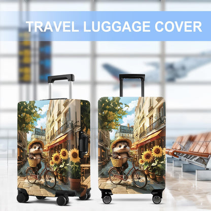 Raccoon Luggage Cover Washable Suitcase Protector Anti-Scratch,Stretchable Fit for 20-34Inch Luggage Durable Travel Bag Cover with Zipper Closure (M(24-26inch suitcase))