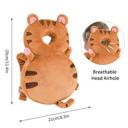 Baby Head Protector Backpack, Toddler Toddler Head Protector, Toddler Head Protector Padded Backpack Elasticated Carrier Wear (Tiger)