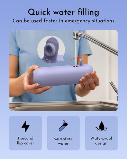 Portable Bidet for Travel, Rechargeable Electric Travel Sprayer with Adaptor, Waterproof High Pressure Handheld Bidet for Women Men Cleaning (Purple)