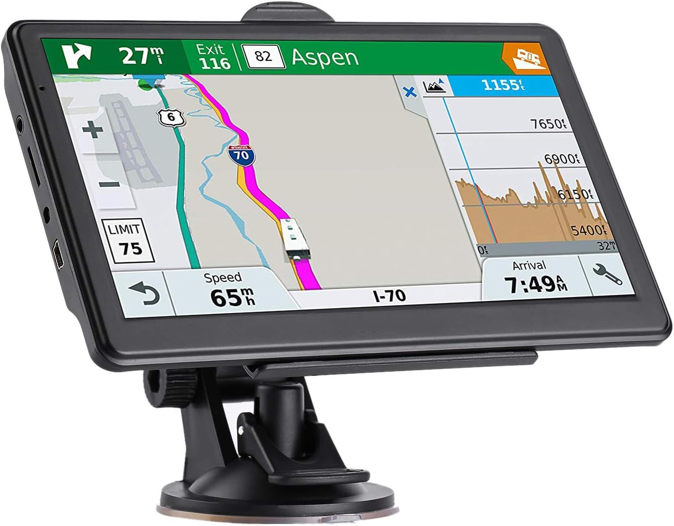 Car GPS Navigation, 2025 Map 7 inch Touch Screen Car GPS, Voice Turn Direction Guidance, Support Speed and Red Light Warning, Install The Latest Map of The United States (Free Update Lifetime Map)