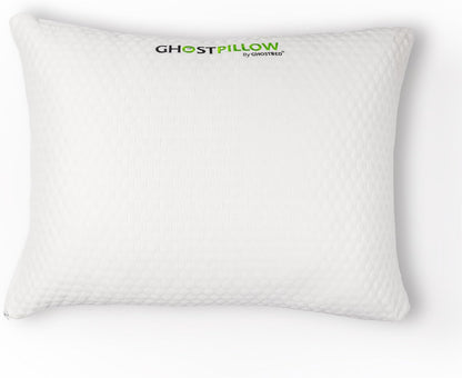 GhostBed Shredded Memory Foam Pillow with Adjustable Gel Memory Foam and Cooling Breathable Cover - Queen Size Shredded Memory Foam Pillows CertiPUR-US Certified 1-Pack