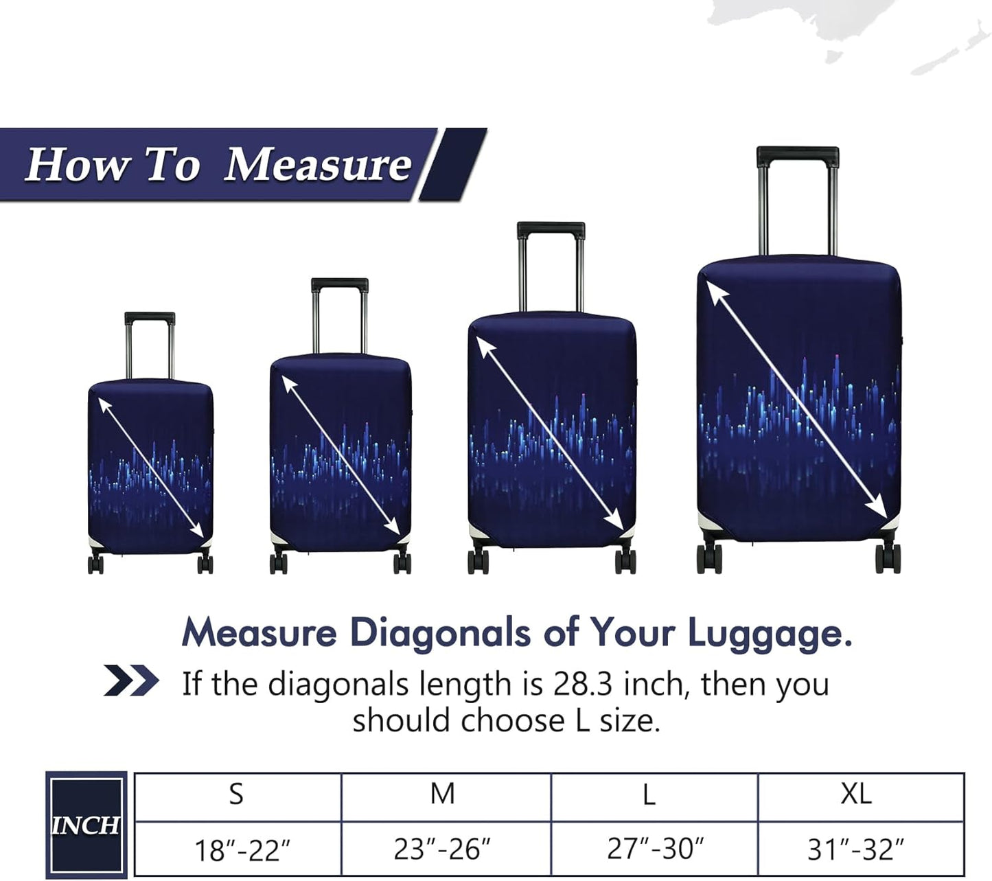 HYPER VENTURE Washable Luggage Cover - Fashion Suitcase Protector Fits 31-32 Inch Luggage (Nightscape, XL)