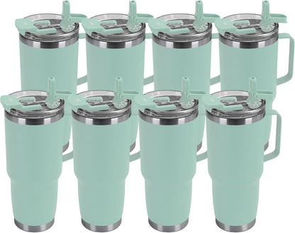 HASLE OUTFITTERS 30oz Tumbler Bulk with Handle, Insulated Travel Coffee Mug Set with Handle Leak-Proof Double Wall Stainless Steel Vacuum Tumblers Pack Metal Cup for Hot and Cold Drink