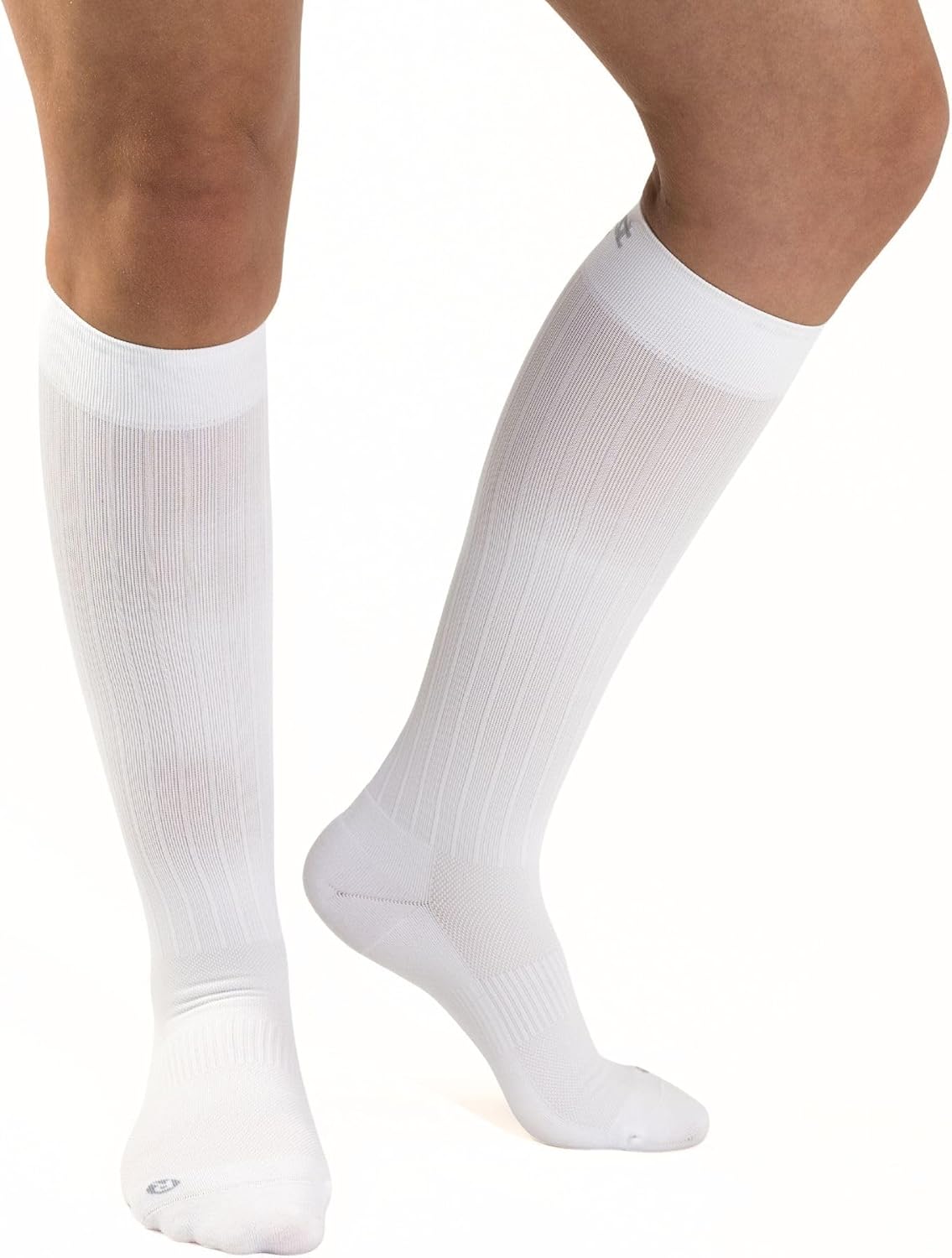 Medical Grade Compression Socks for Men & Women 15-20 mmHg by OrthoSleeve (White, Medium)
