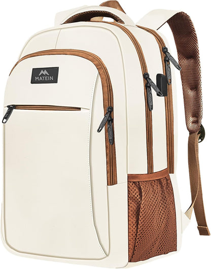 MATEIN 15.6inch Travel Laptop Backpack, Cute Anti Theft Slim Sturdy Laptops Backpack with USB Charging Port, Water Resistant College Computer Bag Gift for Men & Women Nurse